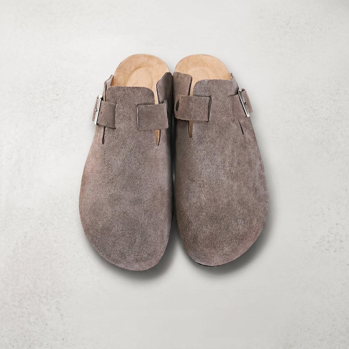 Premium Men's Handcrafted Suede Mules with Cork Sole