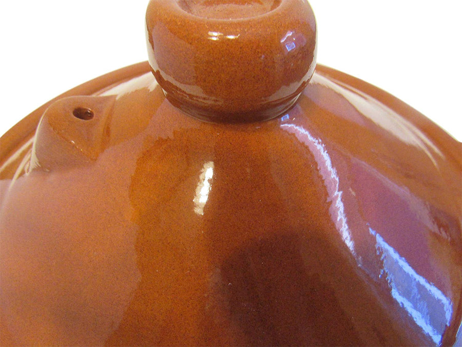 Handmade Authentic Moroccan Berber Ceramic Cooking and Serving Tagine, Large 12" D x 9 1/2"H