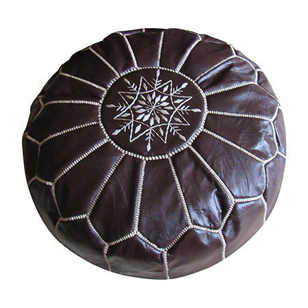 Authentic Moroccan Handmade Pouf,Black