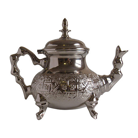 Silver Plated Teapot, handmade in Fes, Morocco