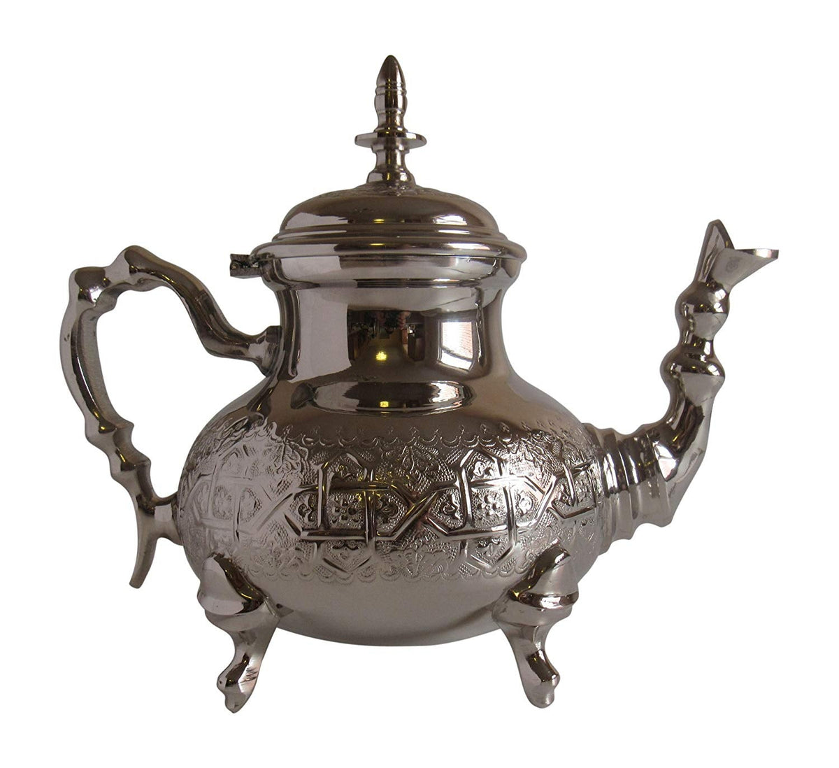 Silver Plated Teapot, handmade in Fes, Morocco