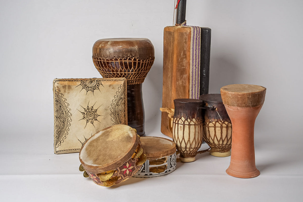 Moroccan Darbouka Drum — Ceramic and Goat Leather