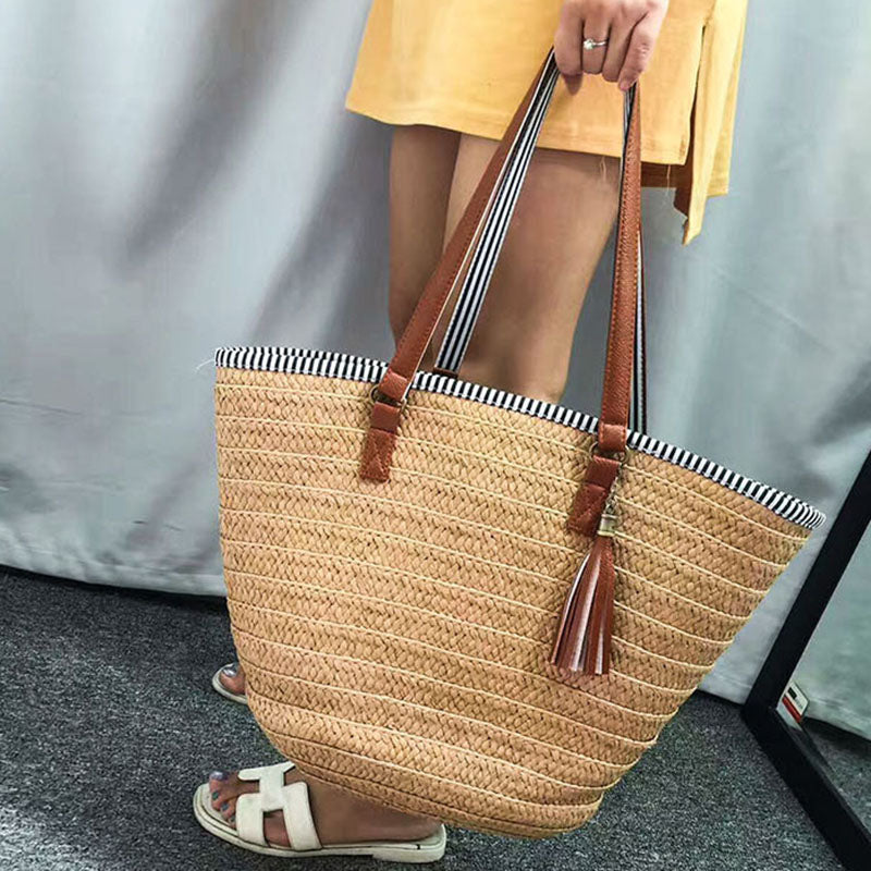 Moroccan Beach Bag (Light Brown)