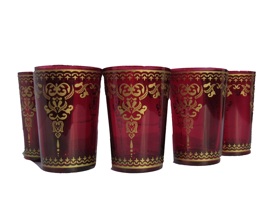 Moroccan Tea Glasses, Moroccan Drinking Glasses – Pack Of 6 – Unique and Stylish – Handmade Traditional Glass Set – For Tea, Coffee, Juice, Water, Etc.