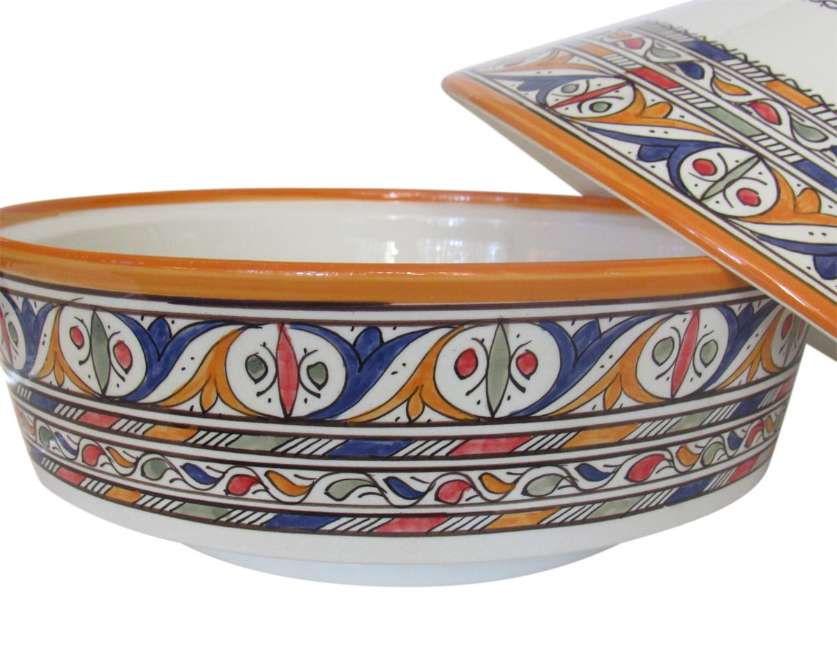 Handmade Authentic Moroccan Moorish Style Ceramic Serving Tagine, Extra Large 12" D x 12 — image 2