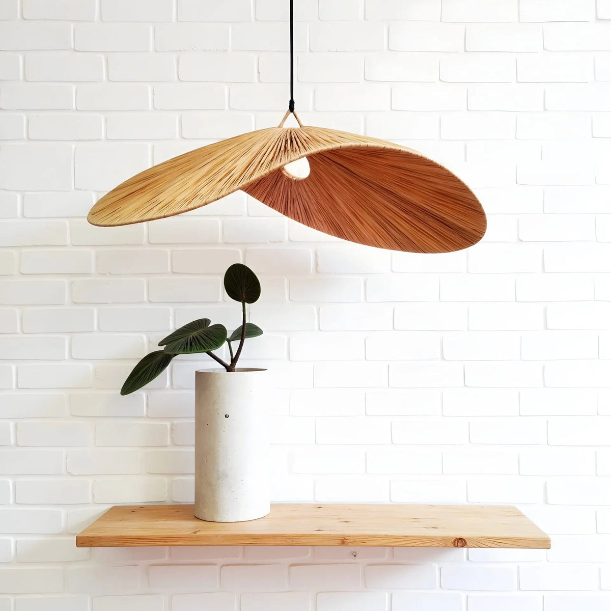 Wood veneer pendant light 22 inch, alternate view