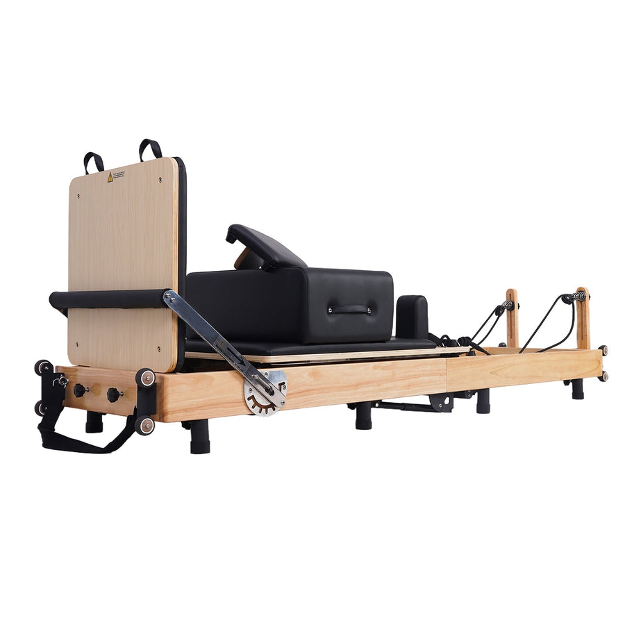 Oak Foldable Pilates Reformer — Studio-Level Foldable Reformer, a Pilates reformer for home or studio use