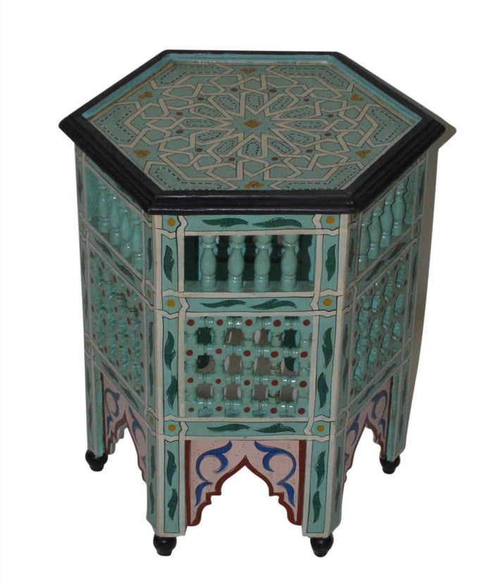 Traditional Moroccan Painted Wood Table