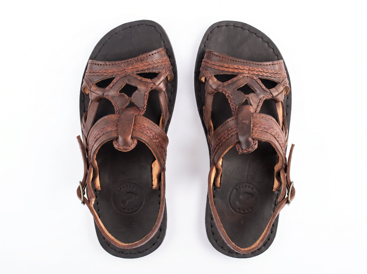 Moroccan woven leather sandals