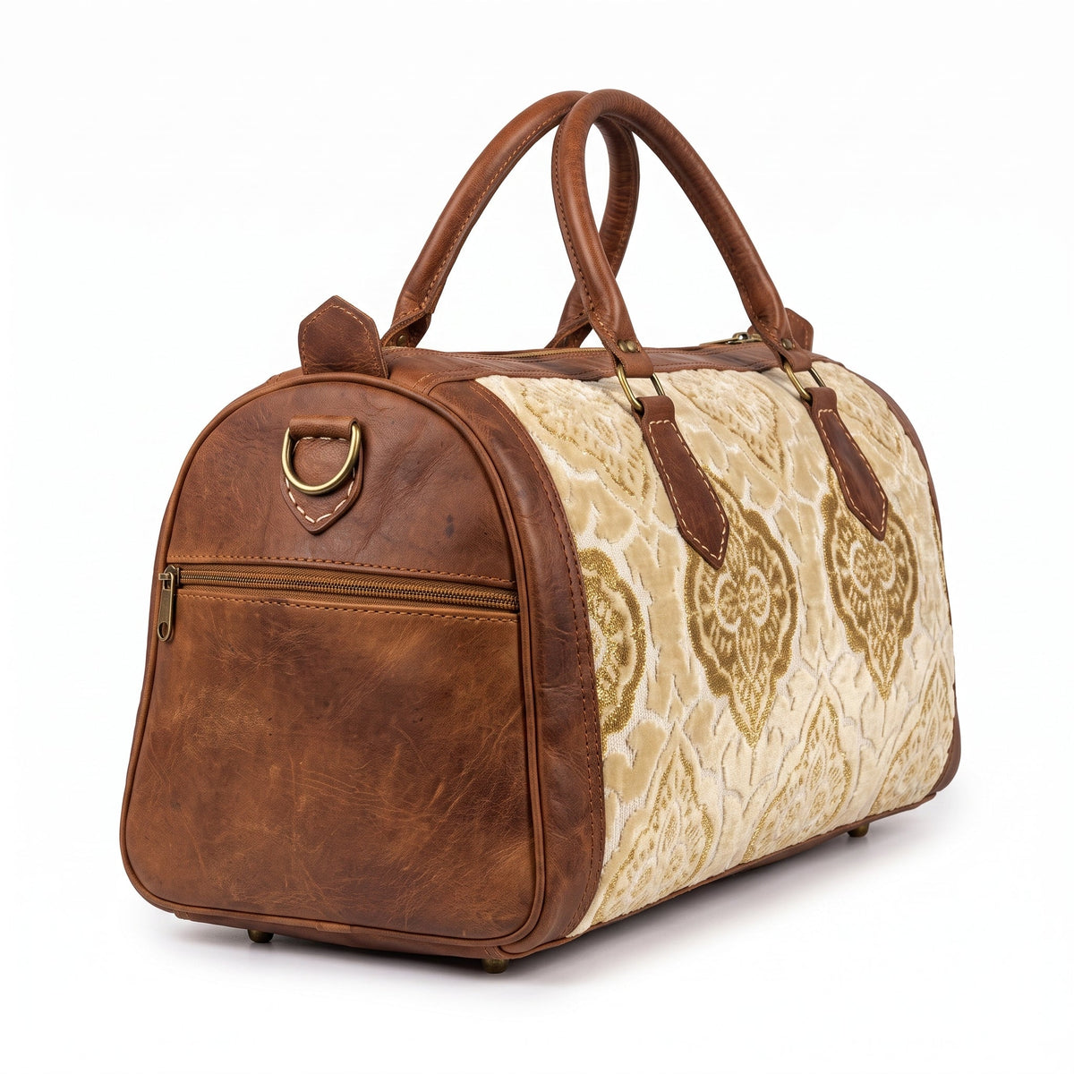 The Royal Velvet & Leather Travel Bag - Heritage Edition