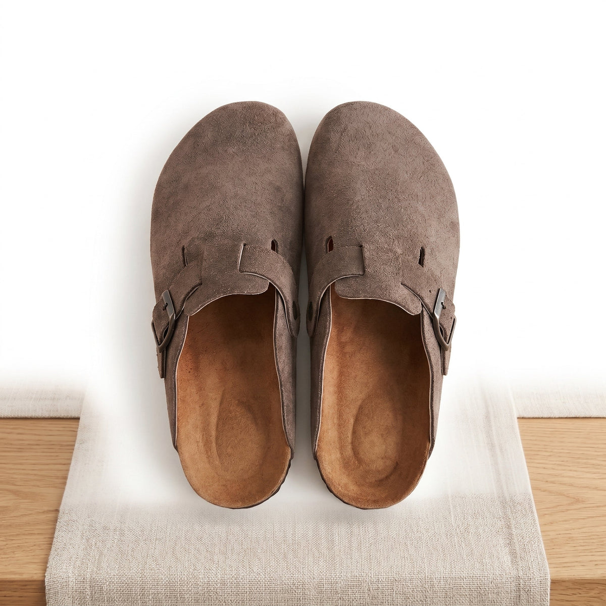 Premium Men's Handcrafted Suede Mules with Cork Sole