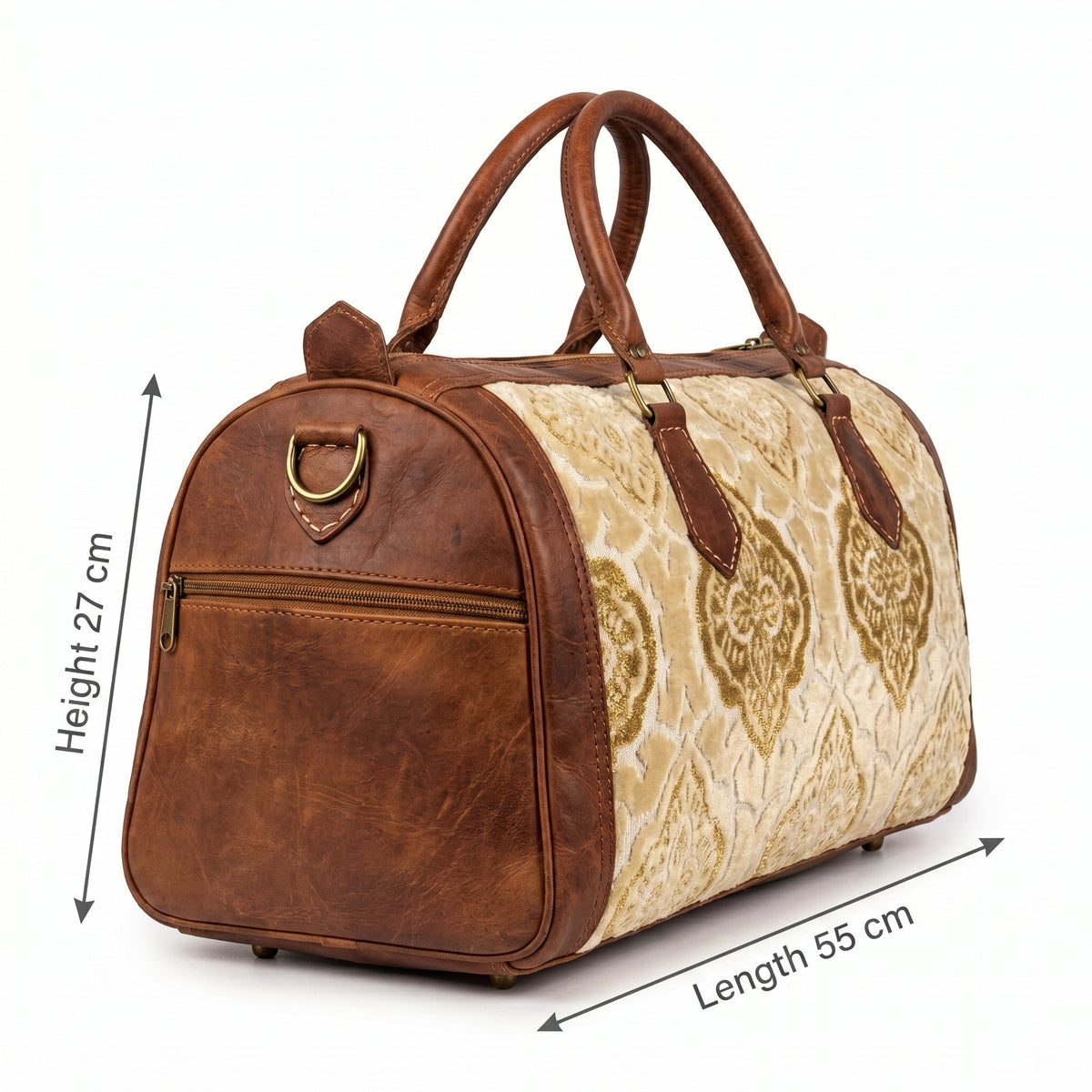 The Royal Velvet & Leather Travel Bag - Heritage Edition