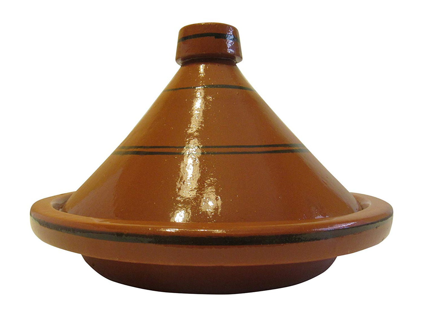 Brown Ceramic Serving Tagine, 9 ", handmade in Fes, Morocco