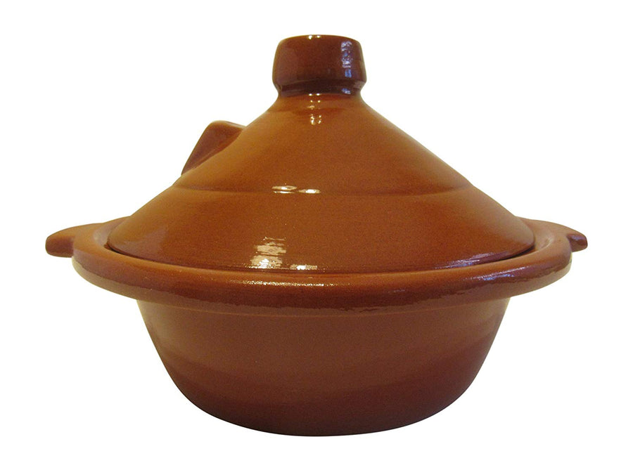 Handmade Authentic Moroccan Berber Ceramic Cooking and Serving Tagine, Large 12" D x 9 1/2"H