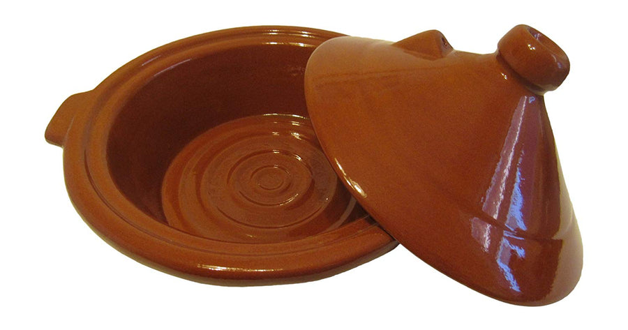 Handmade Authentic Moroccan Berber Ceramic Cooking and Serving Tagine, Lead Free, Medium 10" Diameter x 9 "H