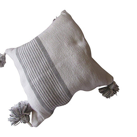 White Cotton Pillow Cover, handmade in Fes, Morocco