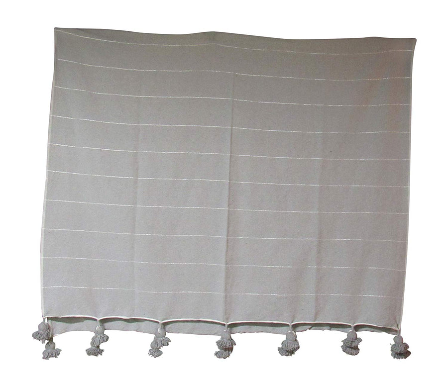 White Wool Throw Blanket, handmade in Fes, Morocco
