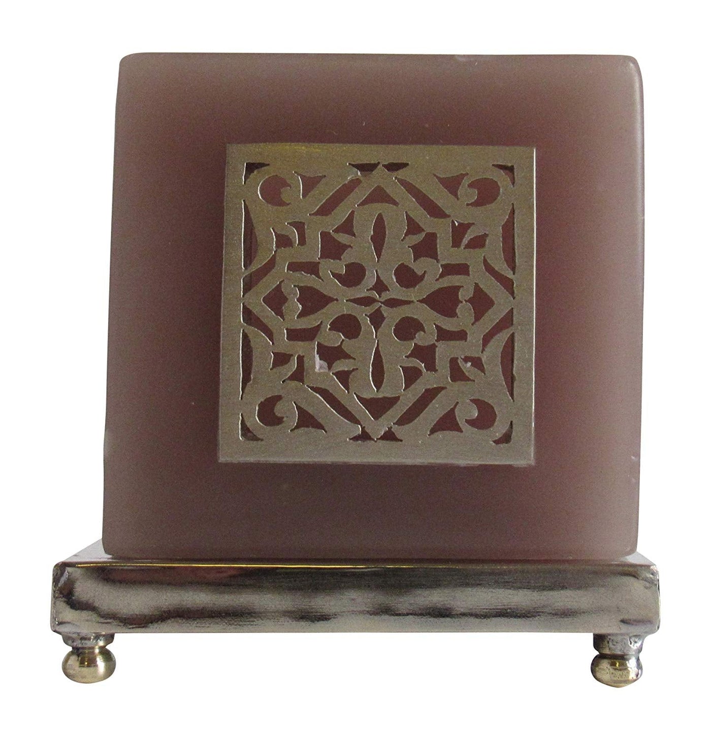 Grey Tea Light Candle Holder, handmade in Fes, Morocco