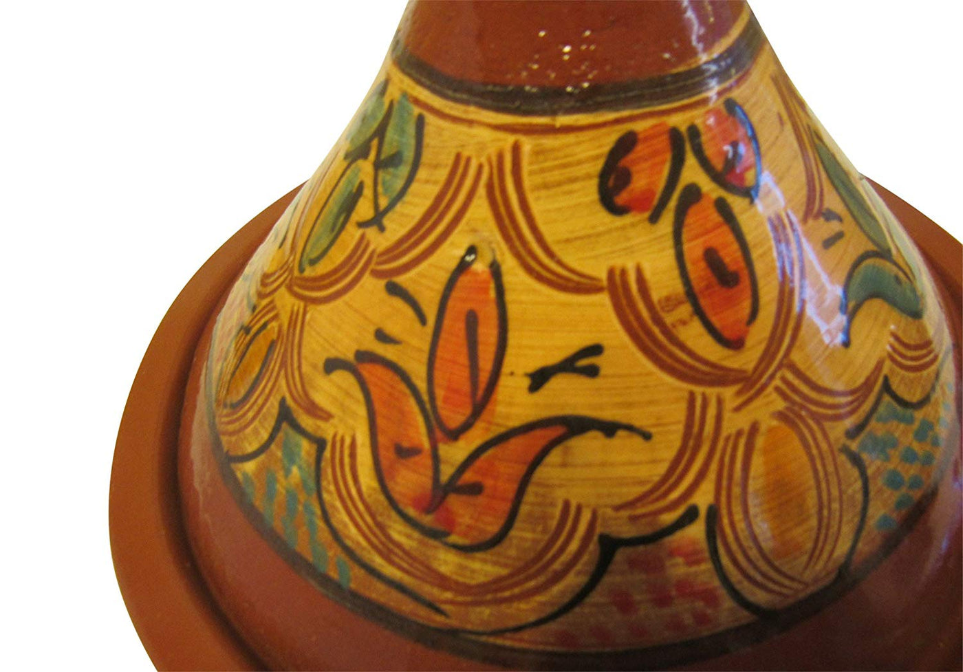 Handmade Authentic Moroccan Ceramic Cooking and Serving Tagine, Lead Free, Medium 12" D x 10 1/2 " H