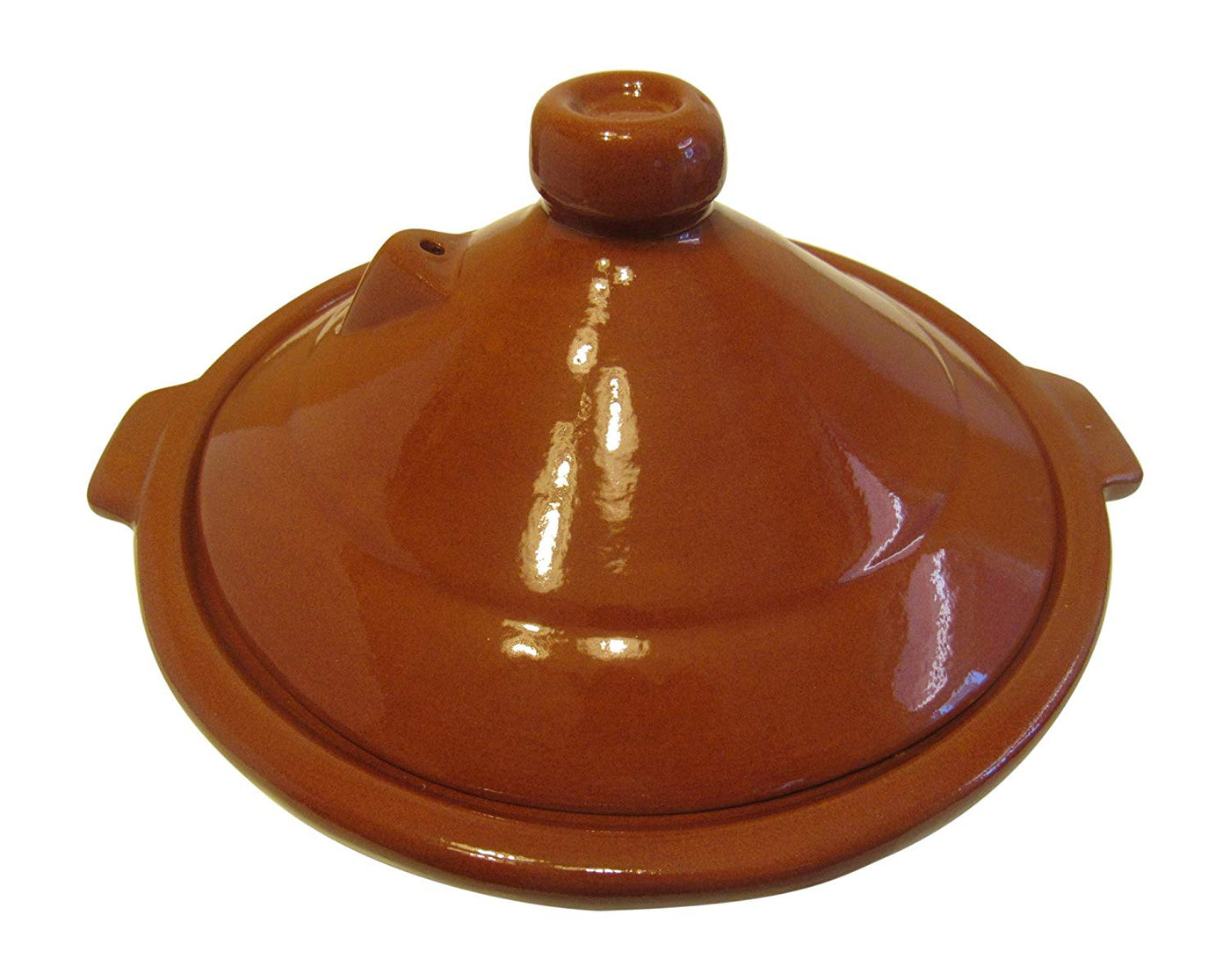Handmade Authentic Moroccan Berber Ceramic Cooking and Serving Tagine, Large 12" D x 9 1/2"H