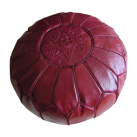 Red Pouf, handmade in Fes, Morocco