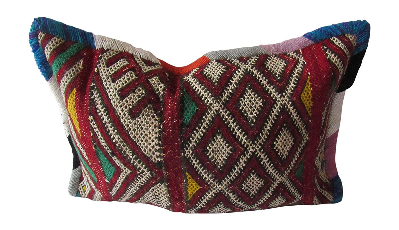 Wool Bolster Pillow, handmade in Fes, Morocco