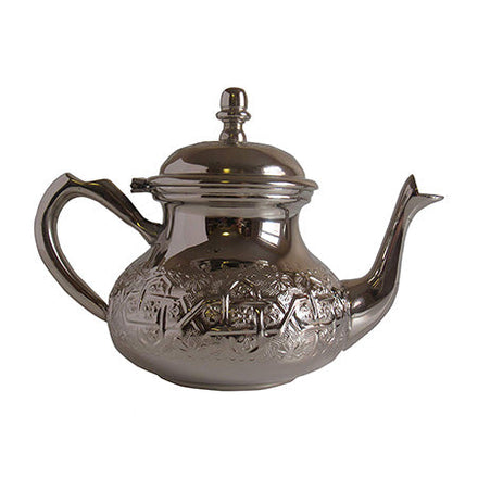 Silver Plated Teapot, handmade in Fes, Morocco