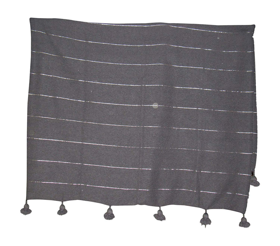 White Wool Throw Blanket, handmade in Fes, Morocco