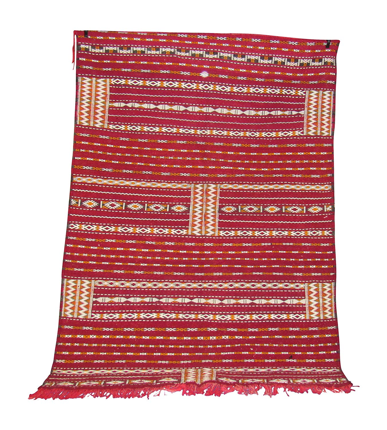 Wool Rug, 7.5 X 5.2 Feet, handmade in Fes, Morocco