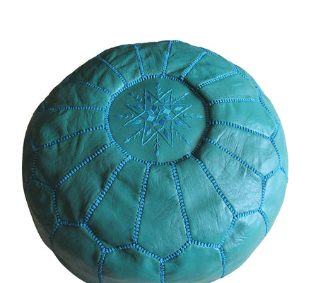 Green Pouf, handmade in Fes, Morocco