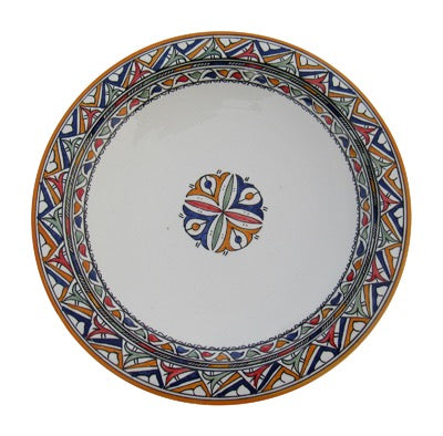 Authentic Handmade Moroccan Berber Inspired Round Serving Platter Tray, Bring Home a Beautifully Functional Near East Tradition, 10” Diameter