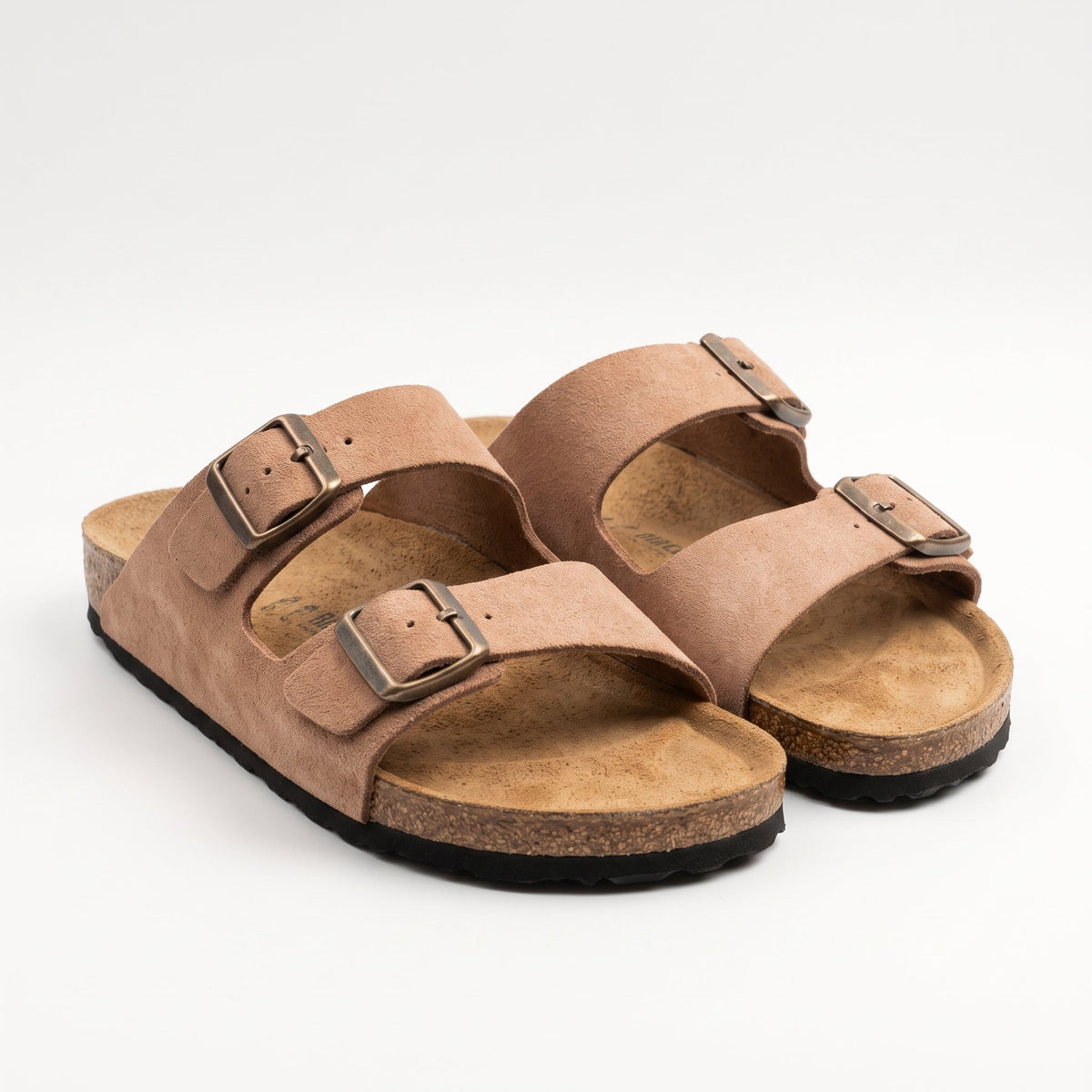 Premium Men's Cork Sole Sandals - Desert Beige Suede