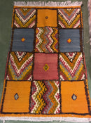 Elma Handmade Moroccan Rug Orange Small Orange