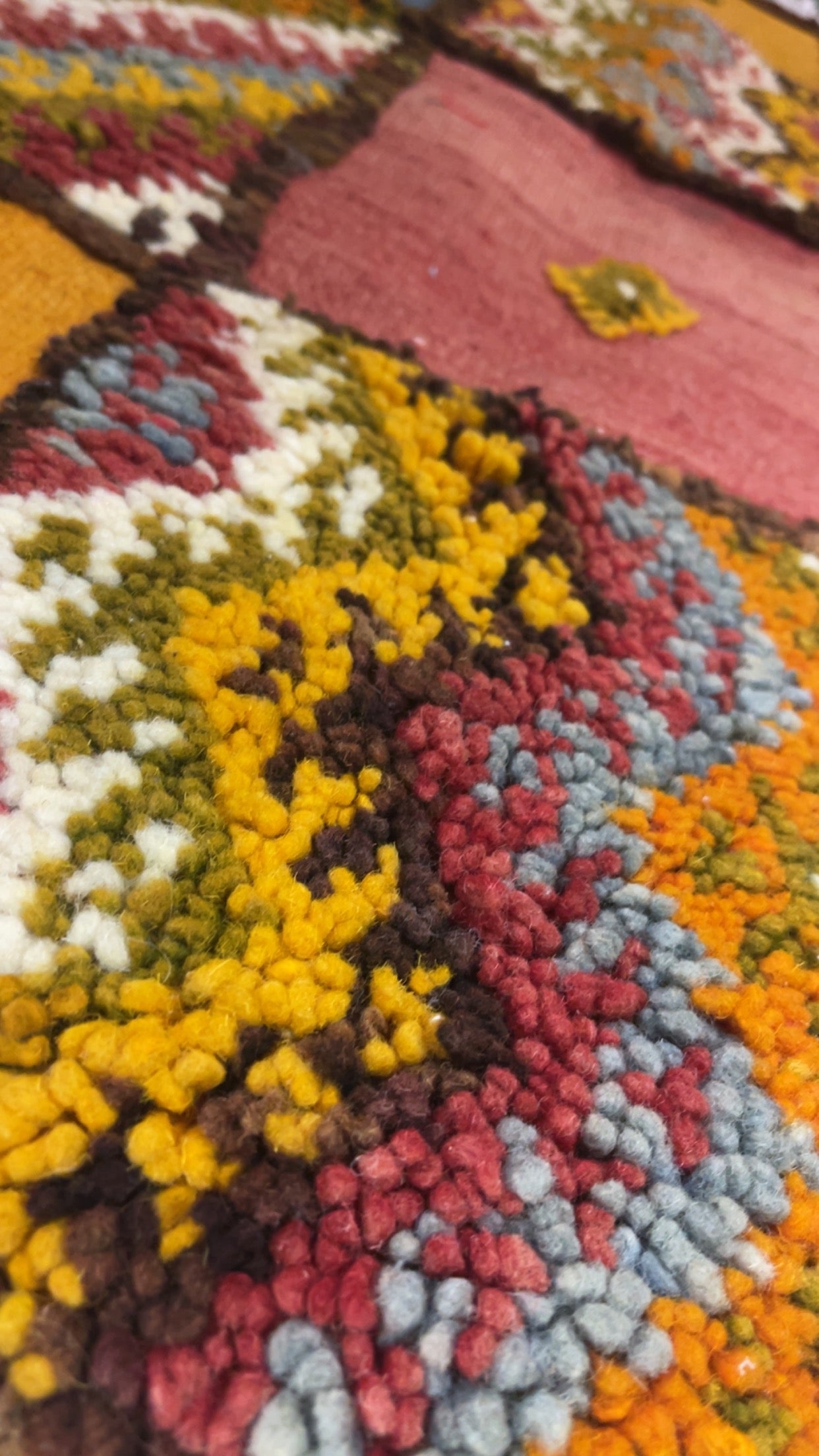 Elma Handmade Moroccan Rug — Orange Wool Area Rug (Small)