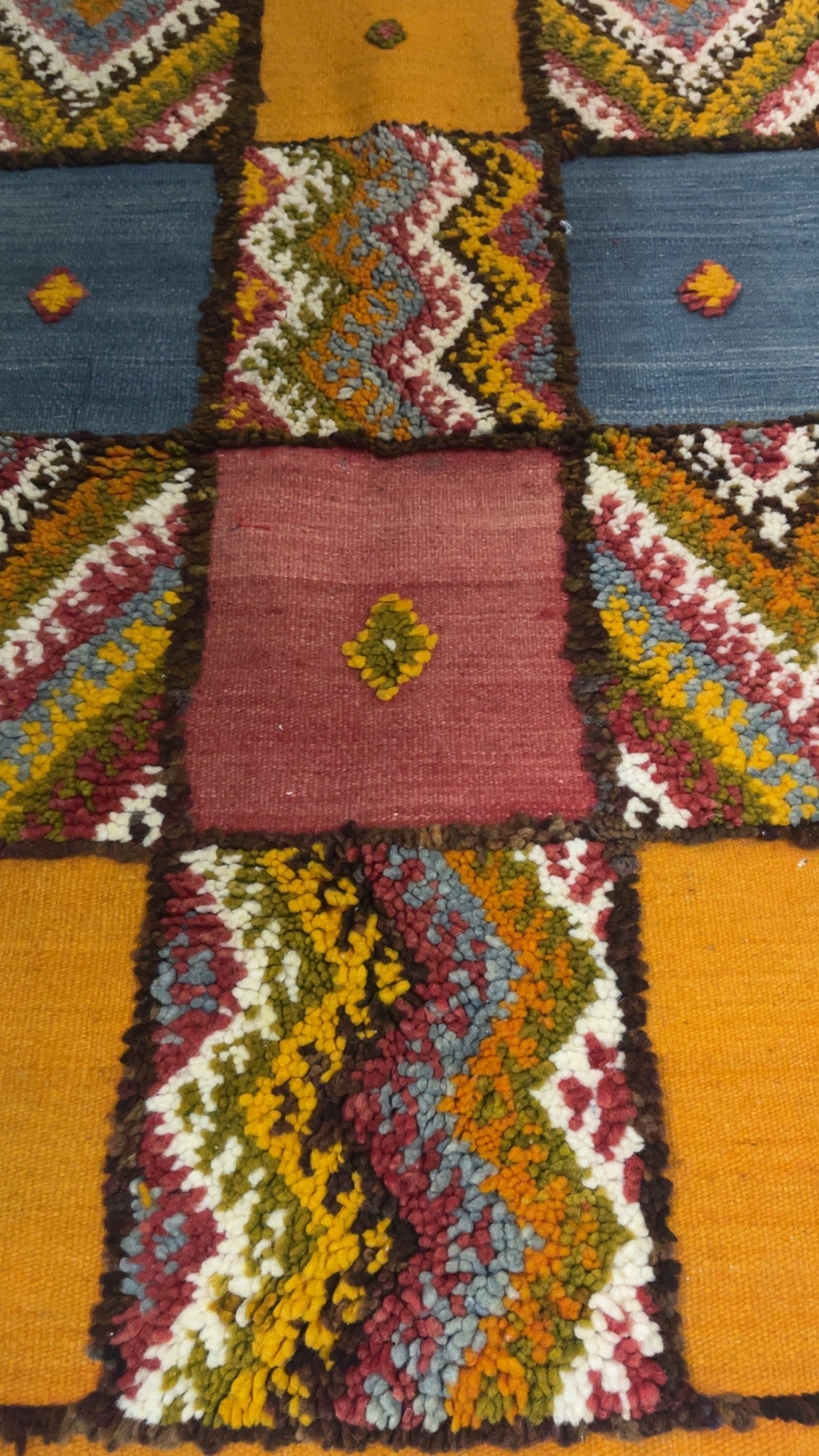 Elma Handmade Moroccan Rug — Orange Wool Area Rug (Small)