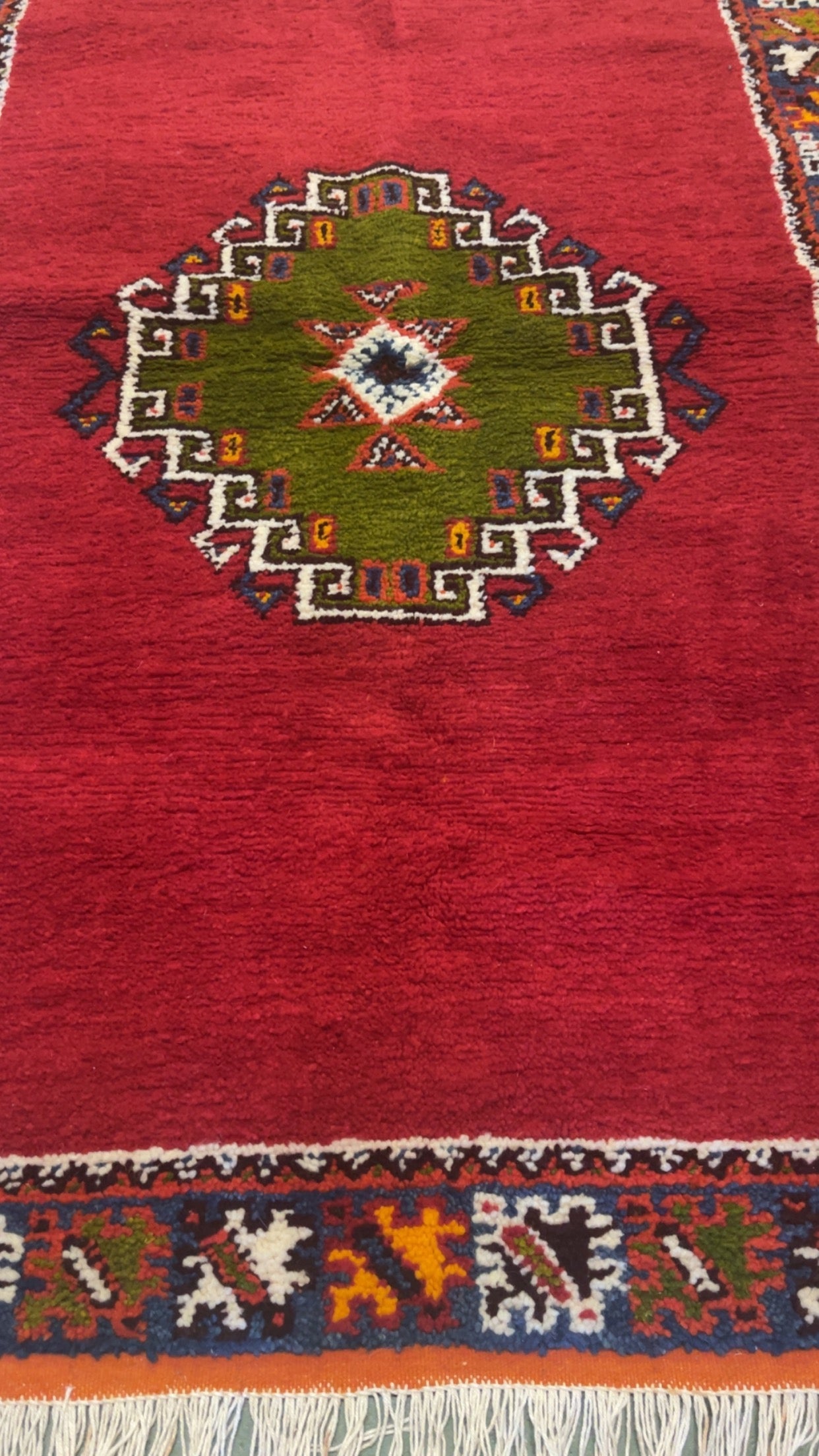 Nisrin Handmade Moroccan Rug — Red Wool Area Rug (Large)