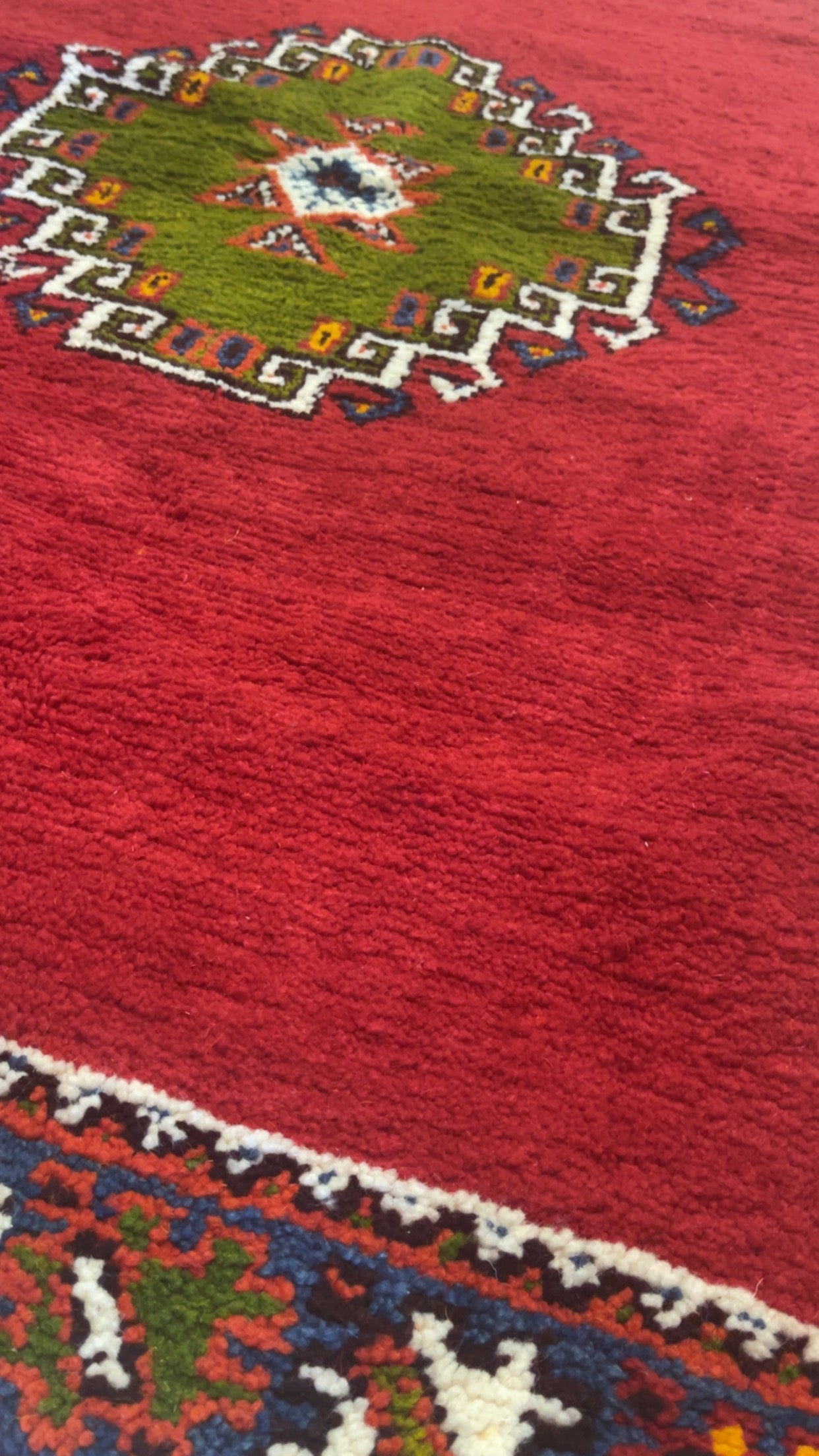 Nisrin Handmade Moroccan Rug — Red Wool Area Rug (Large)