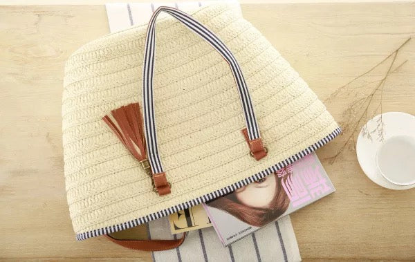 Moroccan Beach Bag (Beige)
