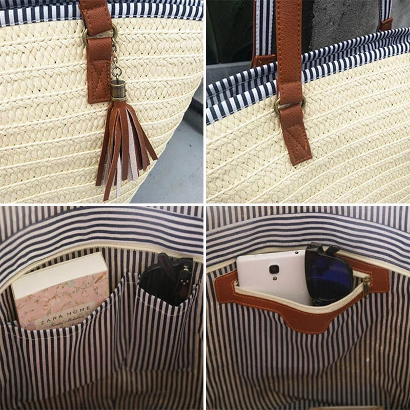 Moroccan Beach Bag (Beige)