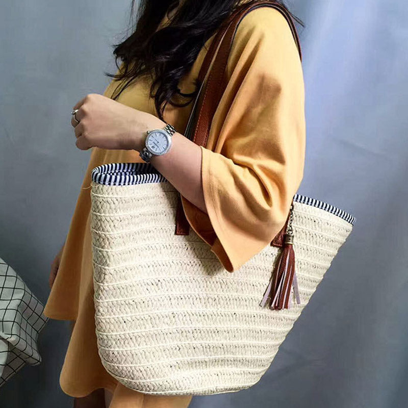 Moroccan Beach Bag (Beige)