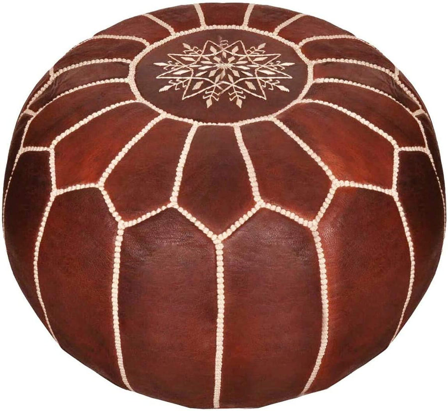 Authentic Unstuffed Handmade Pouf, Brown