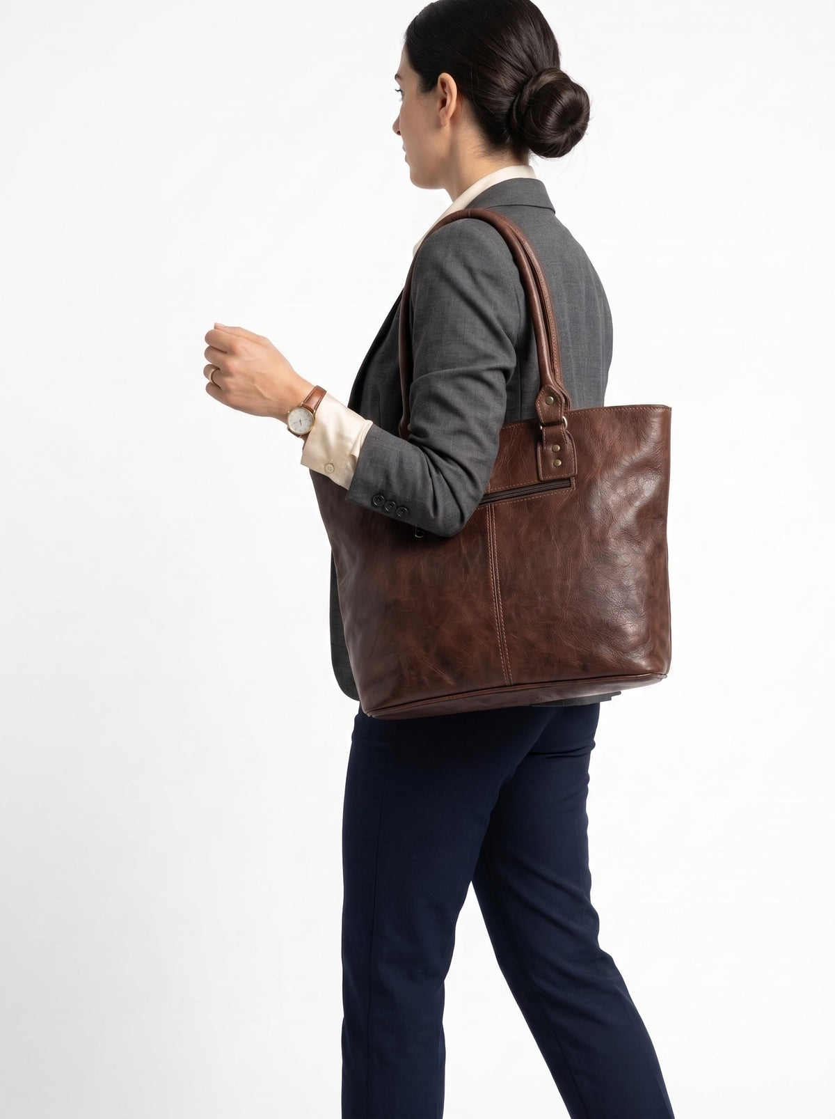 Premium Genuine Cowhide Leather Shoulder Bag & Tote