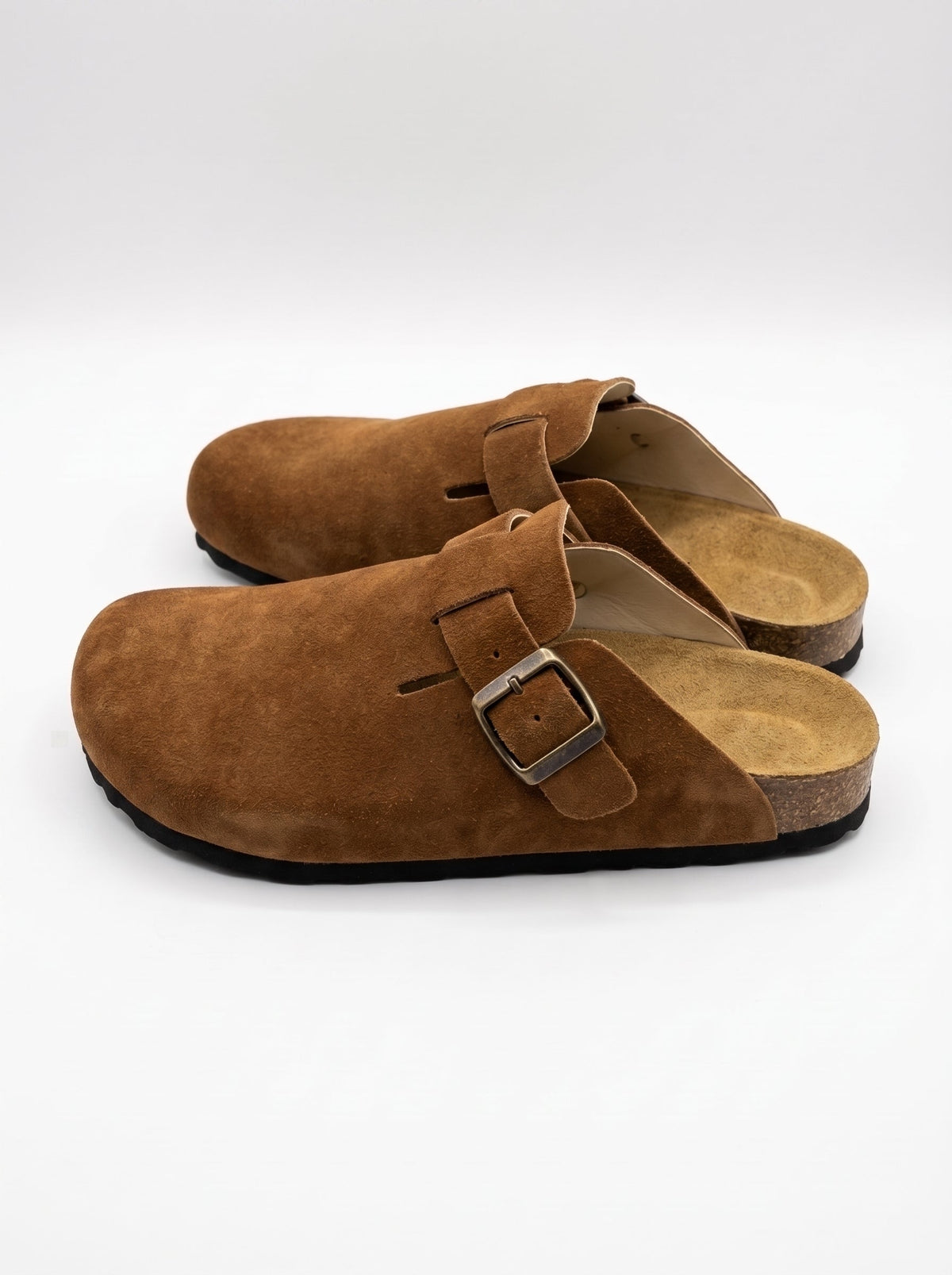 Men's Artisan Suede Cork Clogs - Camel Tobacco