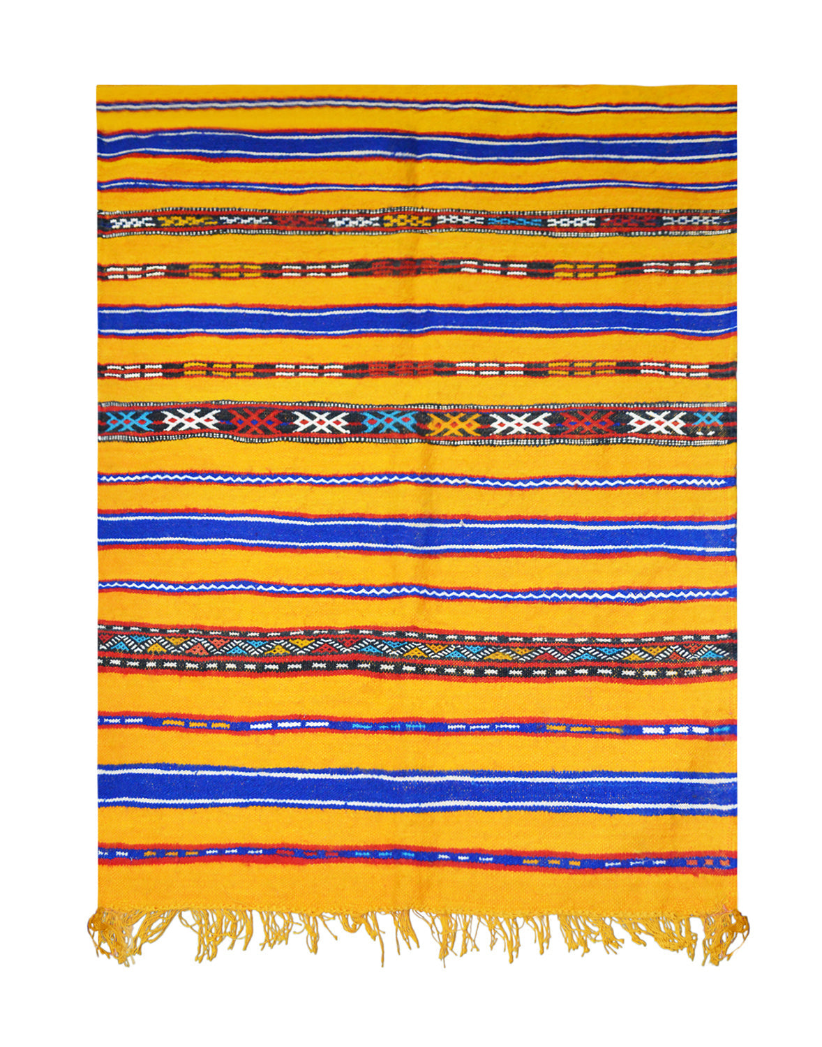 Yamna Handmade Moroccan Rug — Orange Wool Area Rug (Medium)