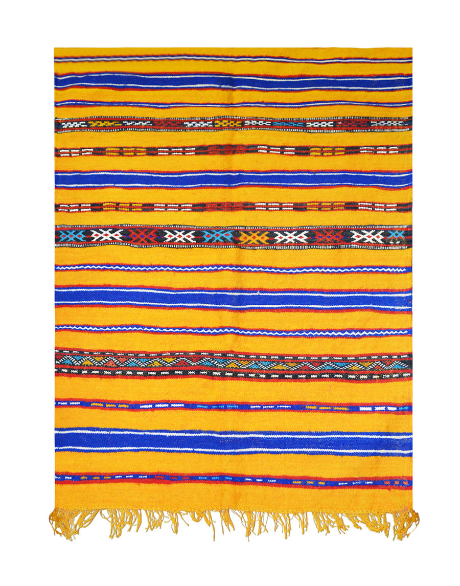 Yamna Handmade Moroccan Rug — Orange Wool Area Rug (Medium)