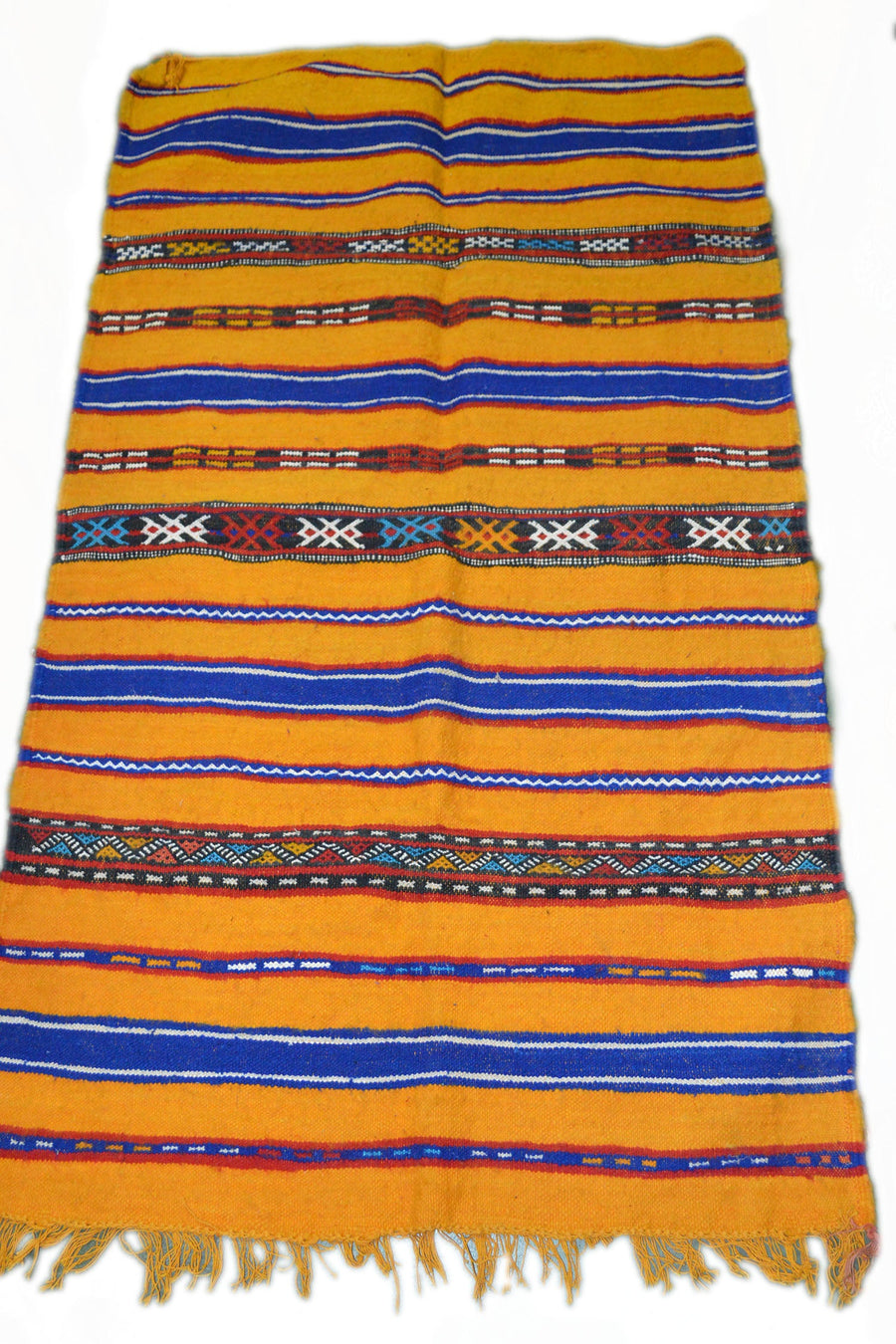 Yamna Handmade Moroccan Rug — Orange Wool Area Rug (Medium)