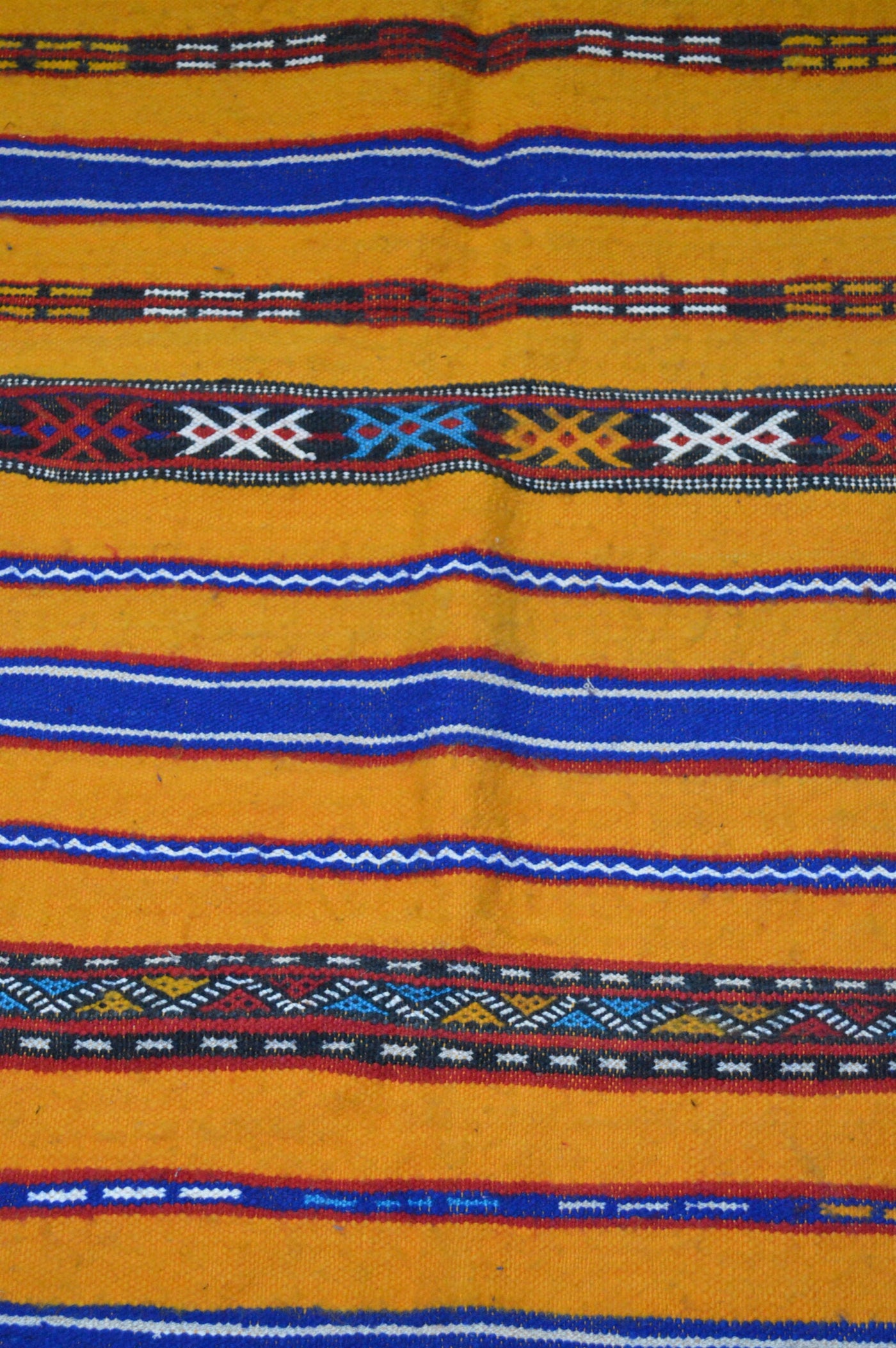 Yamna Handmade Moroccan Rug — Orange Wool Area Rug (Medium)