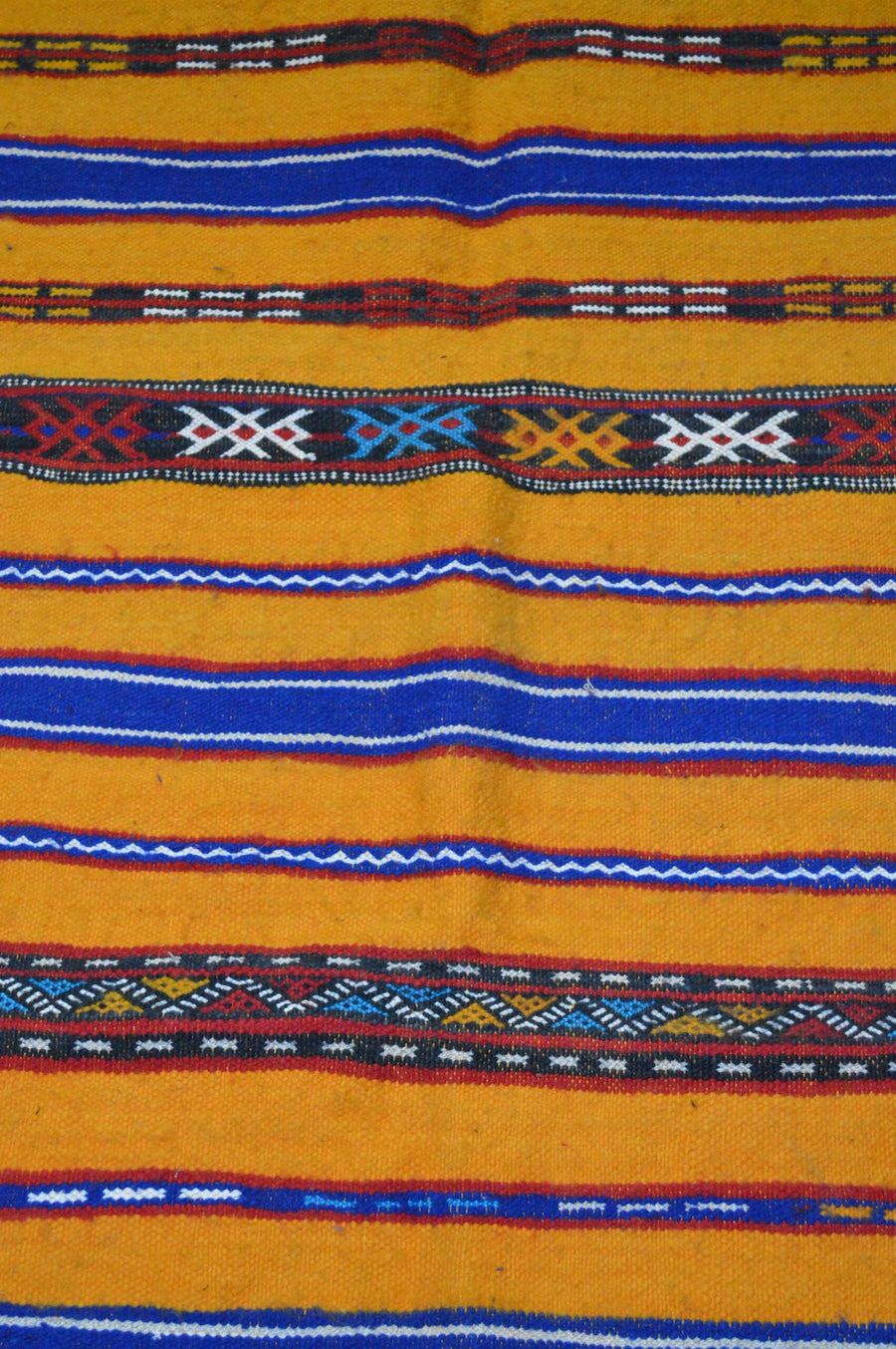 Yamna Handmade Moroccan Rug — Orange Wool Area Rug (Medium)