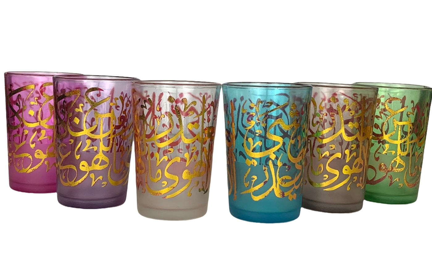 Arabesque Moroccan Tea Glasses, Moroccan Drinking Glasses – Pack Of 6 – Unique and Stylish – Handmade Traditional Glass Set – For Tea, Coffee, Juice, Water, Etc.