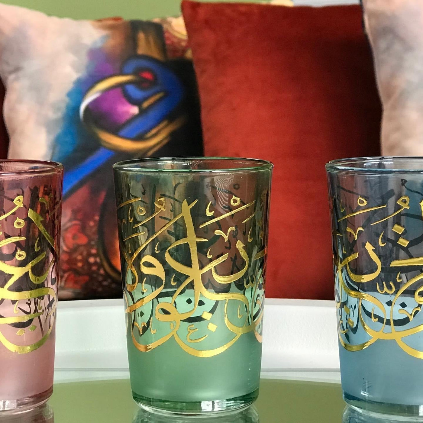 Arabesque Moroccan Tea Glasses, Moroccan Drinking Glasses – Pack Of 6 – Unique and Stylish – Handmade Traditional Glass Set – For Tea, Coffee, Juice, Water, Etc.